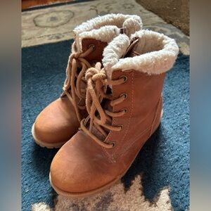 Cat & Jack lace-up & zip boots, size little kid 9.